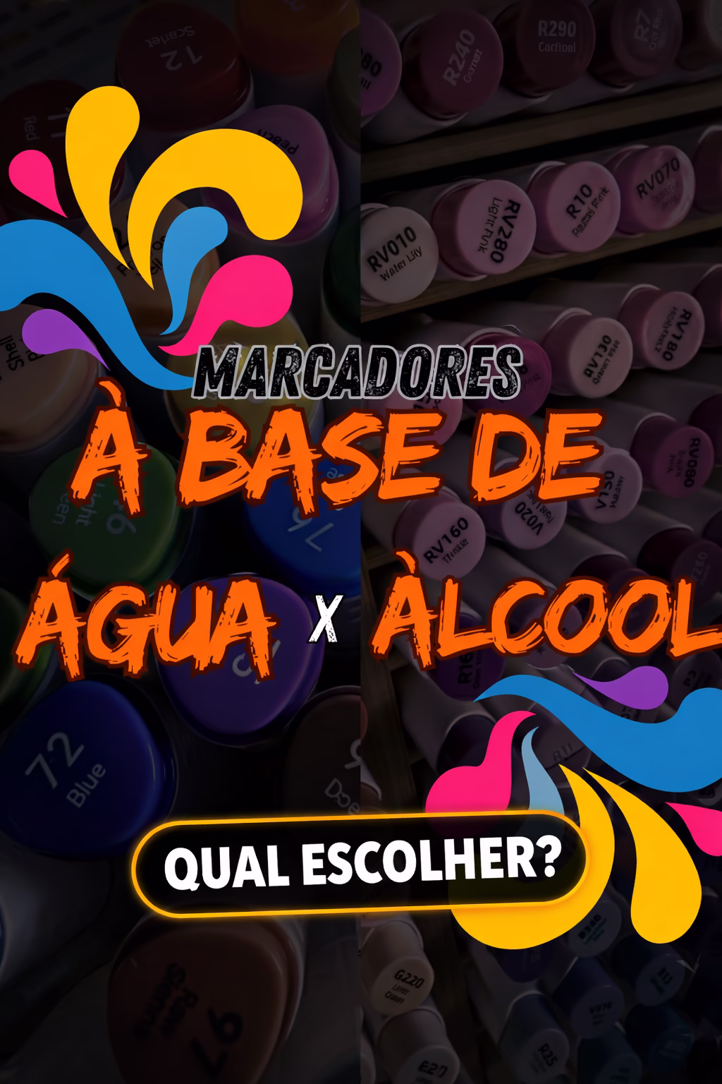 marcadores a base de álcool vc água