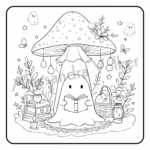 Cute and Creepy Livro de Colorir Outono